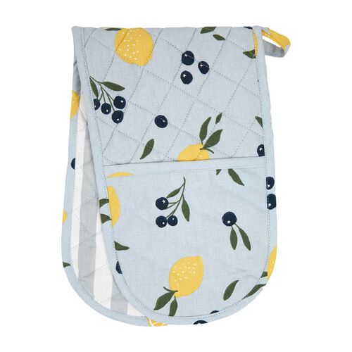 Wallace Cotton Lemon Dreams Double Oven Glove
